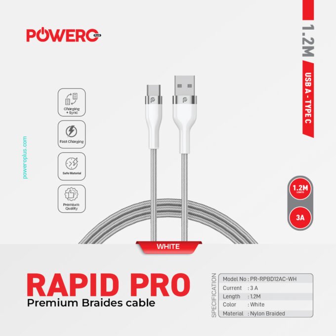 Rapid Pro Premium Braided Cable USB A to Type C