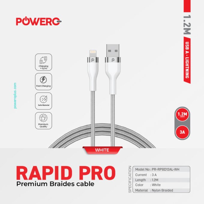 Rapid Pro Premium Braided Cable USB A to Lightning