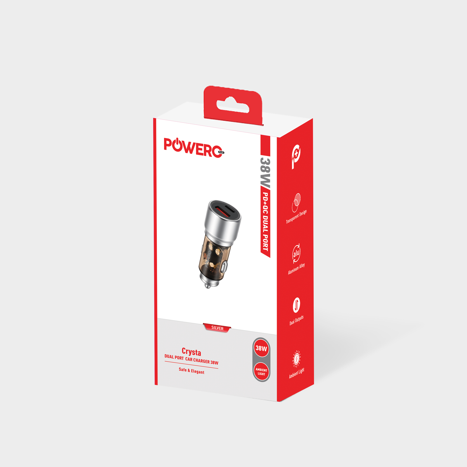 Crysta Dual Port Car Charger 38W