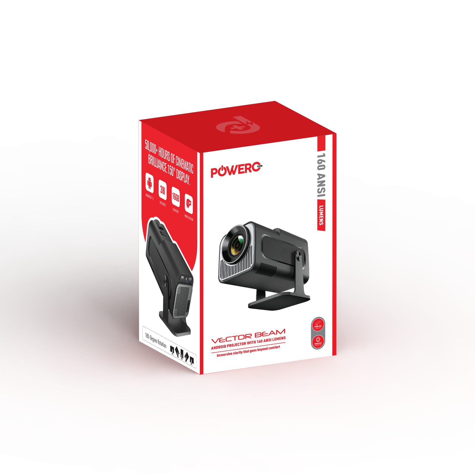 Vector Beam Android Projector With 160 ANSI Lumens
